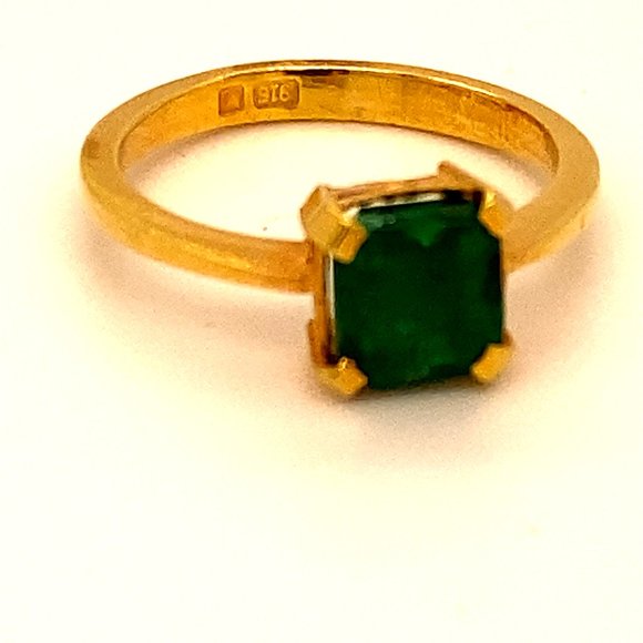 Columbian Emerald 2.02ct Solid 22K Gold Ring - Picture 3 of 7